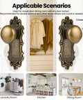 Bronze Interior Dummy Door Knobs, 2 Pack - Antique Bronze Door Handles, Vintage Brass Pulls for Pantry and Hallway