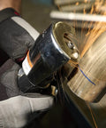Air Cut Off Tool Pro Grade Heavy Duty 20000 RPM Pneumatic Type 41 cutting metal pipe with sparks flying