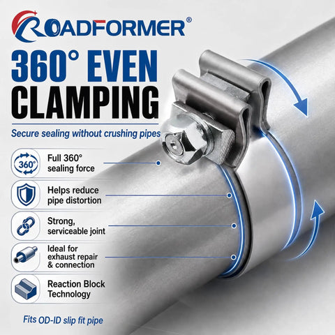 3 Inch Exhaust Clamp Narrow Band Stainless Steel Slip Fit Connector for 3 Inch OD to 3 Inch ID Exhaust Pipes image