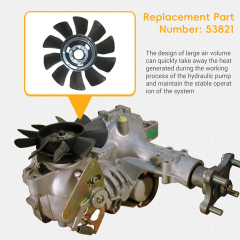 7 Inch 10 Blade Transmission Fan 53821 Replacement For Hydro Gear ZT Mower Models Fits Gravely Ariens Scag Liberty Z Bad Boy MZ Hustler Raptor XDX