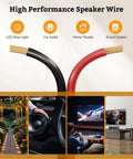 Bang For Your Buck Sixteen Gauge Speaker Wire 100 Feet Kit with banana plugs used in home and car audio setups.