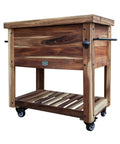 Acacia Wood Patio Cooler Made For Backyard Parties And Yard Barbecues, 100 Qt Capacity Ice Chest With Easy Open Lid