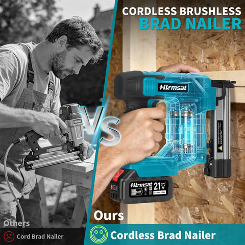 Heavy Duty 18 Gauge Cordless Brad Nailer With Brushless Motor And Hassle Free Loading For Finish Trim Installations And Woodworking Projects That Build Different And Drive Nails Dead On Every Time