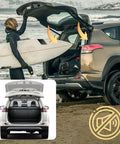 Beefed-Up Heavy Duty Tailgate Hinge For Rear Door Weatherproof And Smooth Operation Reinforced For Heavy Loads SUV open on beach