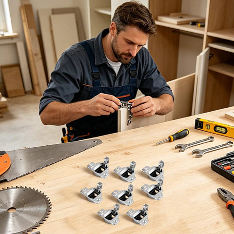 Soft Close Cabinet Door Hinges Kit for Cupboards No Drill Installation Silent Smooth Movement Prevents Sagging and Misalignment
