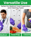 Purple nitrile disposable gloves, X-Large, multi-purpose for medical, food prep, and cleaning tasks