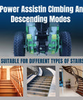 Powerful 1200W Motorized Stair Climbing Dolly with power assist climbing and descending modes for various stairs types