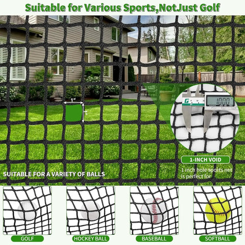 Heavy Duty Golf Practice Net Built Tough For Backyard Baseball Hockey Soccer And More With 1 Inch Square Netting