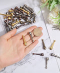 40Pcs Bolo Tie Tips Replacement Ends Set In Five Dope Colors Alloy Cord End Charms For Bolo Tie Making Fashion Findings DIY Crafts Necklace Decor And Clothing Accessories, alloy tips with coin for size