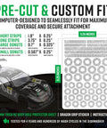RC Body Clip Hole Protectors 49 Clear PVC Stickers For One-Tenth Scale RC Crawler Bodies, stick-on sheets and size details