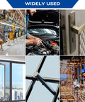 Various applications of tools in automotive, construction, and manufacturing settings, demonstrating versatility and uses.