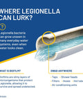 Diagram of water flow showing where Legionella can lurk with labeled areas for swabbing using No Sweat Legionella Water Outlet Swab Test Kit With Sterile Swab And Buffer Vial For Quick Sink And Shower Safety Tests No Lab Skills Required Straightforward Pictures Deliver Dead Reliable Results Fast.