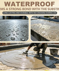 Heavy Duty Polymer Cement Concrete Waterproof Coating Stops Leaks Cold On Roofs And Basements Fast Drying 16 Oz sealant applied on concrete.