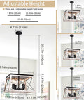 Adjustable Farmhouse Chandelier For Dining Room And Kitchen Island Rustic White Wood Pendant Light Distressed Four Light Ceiling Fixture Large Hanging Ceiling Lantern For Entryway Hallway Foyer With Barn Chic Vibe That Pops In Any Room