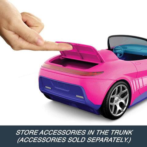 Remote Control Pink Convertible RC Toy Car With Dual Driving Modes, showing the hidden trunk feature being opened.