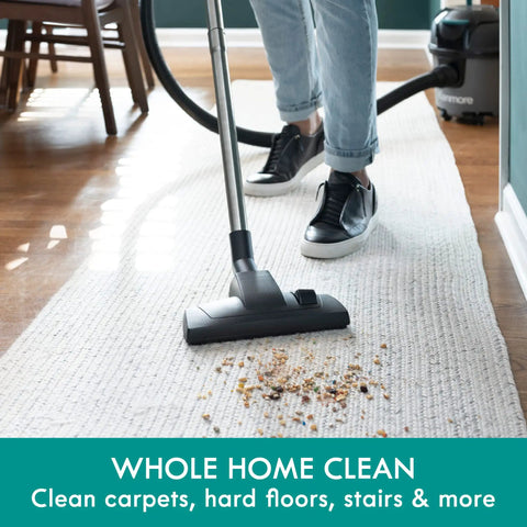 3 Gallon Bagged Canister Vacuum For Home And Shop Lightweight With Powerful Suction Includes 3 Cleaning Tools And Washable Filter