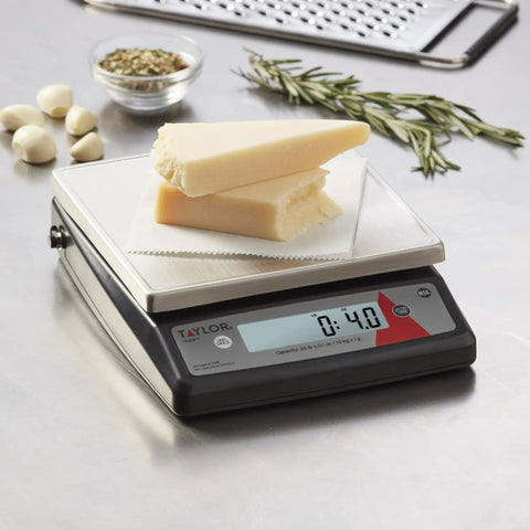 22-Pound Digital Portion Control Scale With Tare And Hold, NSF Stainless Steel Platform, Precise 0.1 Oz Increments on kitchen counter