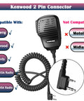 Waterproof IP67 Shoulder Microphone With 2 Pin Connector For Two Way Radios 2025 Upgrade Crystal Clear Compatible With Baofeng