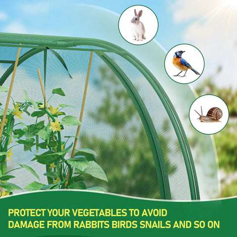 Garden Plant Netting Mesh Cover For Raised Bed 98x49x49in With Roll Up Zipper Door Large Tunnel Netting For Vegetables And Fruits Bird And Insect Proof Keeps Plants Airy And Safe Green