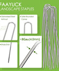 Heavy Duty 12 Inch Landscape Staples 8 Gauge Galvanized U Shaped Ground Stakes Tough As Nails For Weed Barrier Fabric Irrigation Tubing