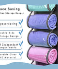 2 Pack Leggings And Shirt Organizer With 24 Compartments, Space Saving Hanging Closet Organizer, rolled shirts in PVC material