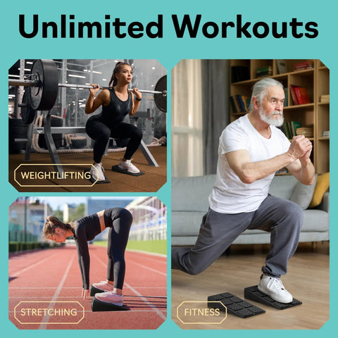 Heavy Duty Squat Wedge Block Set For Fitness Fanatics With Dope High Weight Rating Epp Foam Build, used for weightlifting and stretching exercises.
