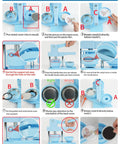 2 In 1 Button And Magnet Maker Machine Kit 58mm DIY Badge And Fridge Magnet Creator Bundle With 50 Badge Parts And 50 Magnet Making Supplies For Easy Custom Badges At Home. Blue 58mm metal badge and magnet press operation steps