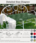 Waterproof Tufted Outdoor Chair Cushions, Thick Navy Blue Bench Cushion For Patio Furniture on white metal garden bench