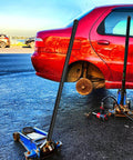 3 Ton Jack Handle Replacement For Horizontal Hydraulic Jack Heavy Duty Carbon Steel Build With Non Slip Grip next to car