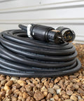 Heavy Duty Twist Lock Extension Cord 50 Amp 125 250 Volt Beefy Power Cable 100 Ft Black SEOW Rated on gravel.