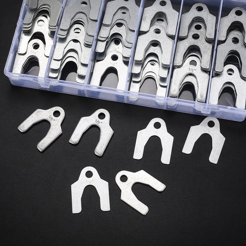 Pro Grade Auto Alignment Shims Kit With 150 Pcs Body Shims Spacers in zinc tray, four sizes 1/16 1/64 1/32 1/8 inch