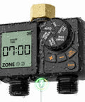 Rechargeable Two Zone Water Timer For Garden And Lawn, IPX6 Sprinkler Controller With digital display, wet from rain
