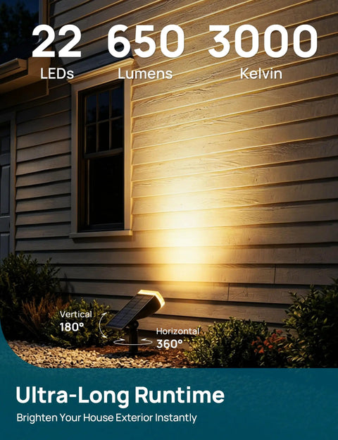 Waterproof Solar Outdoor Lights Led Landscape Spotlights With Dusk To Dawn Sensor Warm White Glow Three Adjustable Brightness Settings No Hassle Install And Killer Nighttime Vibes For Your Backyard