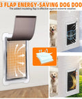 Tough Grade Aluminum Wall Mount Dog Door For Extra Large Dogs And Working Breeds Up To Two Hundred Twenty Pounds featuring cozy flap