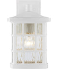 Stonington Outdoor Wall Lantern 13 Inch 1 Light Matte White Vintage Sconce with clear water glass for porch exterior lighting