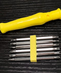 Evenoonest Precision Screwdriver Kit With Magnetic CR-V Steel Tamper-Proof Bits For Torx Triangle U-Shaped Electronics Home Appliance Repair And Console Controller Fixes That Make You Gonna Love Your Setup yellow handle with bit set