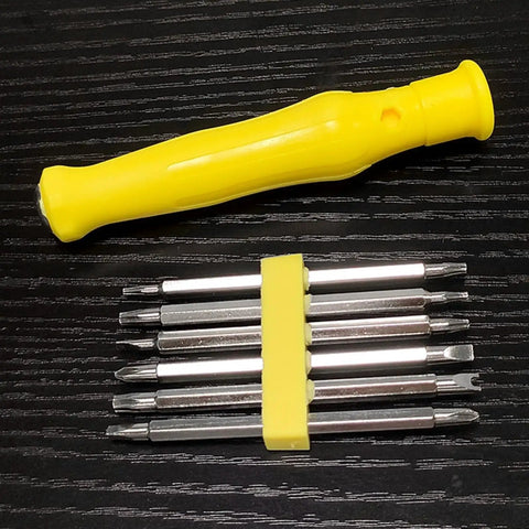 Evenoonest Precision Screwdriver Kit With Magnetic CR-V Steel Tamper-Proof Bits For Torx Triangle U-Shaped Electronics Home Appliance Repair And Console Controller Fixes That Make You Gonna Love Your Setup yellow handle with bit set
