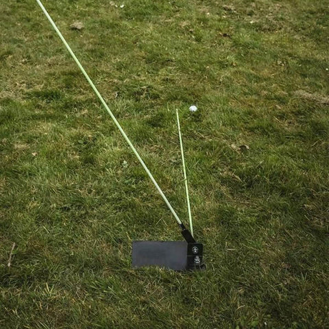 Durable Steel Golf Swing Plane Trainer Plate With Alignment Stick Holder, Portable Practice Aid For Indoor Or Outdoor Range