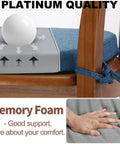 Comfy Memory Foam Chair Cushions For Dining Chairs U Shape 16 By 16 Inch Blue Removable Slip Resistant Seat Pad With Plush Woven Fabric For Home Kitchen Restaurant