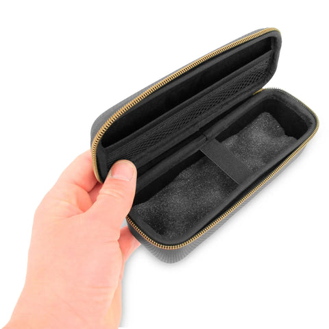 Open Rugged Protective Case for Thermal Imagers Like Flir One Edge Pro, showing padded foam interior and net pouch, held in hand