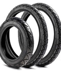 Three Pack Jogging Stroller Tire Replacement Set With Two 16x1.75 Rear Tires And One 12.5x2.25 Front Tire BPA Latex Free Butyl Rubber.
