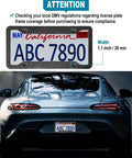 Back view of a car with Dope Carbon Fiber Look License Plate Frames 2 Pack Matte Black Aluminum Car Tag Holder on license plate.
