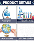 Lab Themed Bulletin Board Decor Set For Classrooms With 35 Lab Cutouts 16 Colorful Borders And Banners Plus Adhesive Sheets For Easy Wall Displays Back To School Teacher Supplies And Lab Classroom Decor product details with lab equipment illustrations.