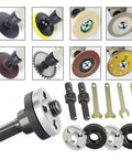 Pro Grade Angle Grinder Conversion Tool Kit With Drill Arbor Adapter, Replacement Flange Nuts And Spanner Wrench Set display