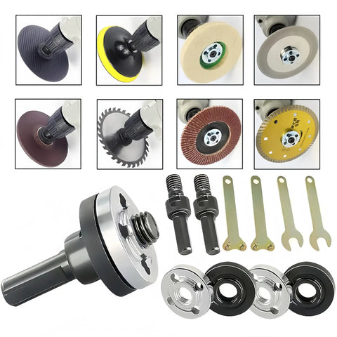Pro Grade Angle Grinder Conversion Tool Kit With Drill Arbor Adapter, Replacement Flange Nuts And Spanner Wrench Set display