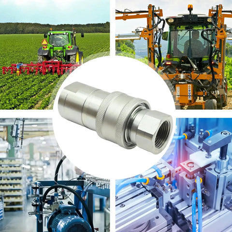 Heavy Duty 1 Inch ISO 5675 Hydraulic Quick Connect Coupler Set With Pioneer Style 1 Inch NPT Thread Poppet Valve