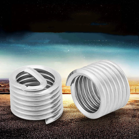 Heavy Duty Stainless Thread Repair Inserts Kit 100 Pieces M6x1.0x1.5D Locking Type Rock Solid Aircraft And Automotive Connections Durable 304 Stainless Steel Wire Sleeve