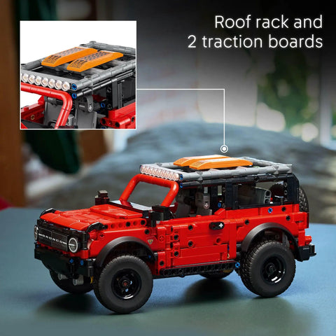 Ford Bronco Technic Off Road SUV Building Kit For Kids 9 And Up with roof rack and traction boards