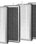 4 Pack Replacement Filters For 15 And 15V2 Air Purifiers, 3 In 1 Pre Filter And Activated Carbon Filter displayed in a row