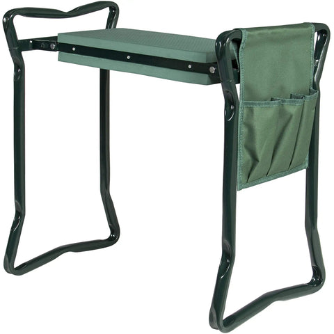 Foldable Garden Kneeler And Seat With Bonus Tool Pouch Portable Stool Grab And Go Bench With EVA Pad cushioned seat